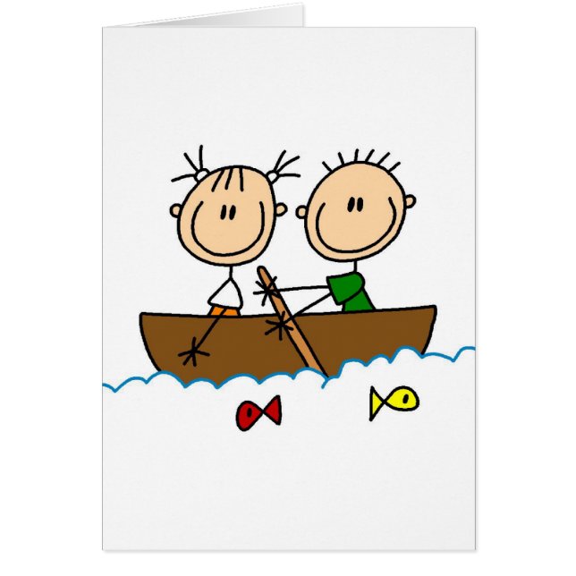 Stick Figure Boat Fishing Tshirts and Gifts (Front)