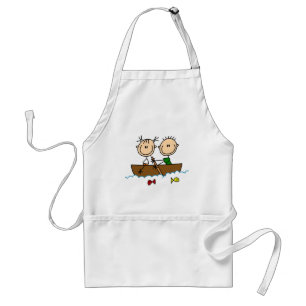 Stick Figure Boat Fishing Tshirts and Gifts Standard Apron