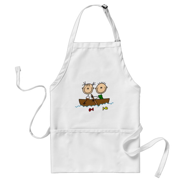 Stick Figure Boat Fishing Tshirts and Gifts Standard Apron (Front)