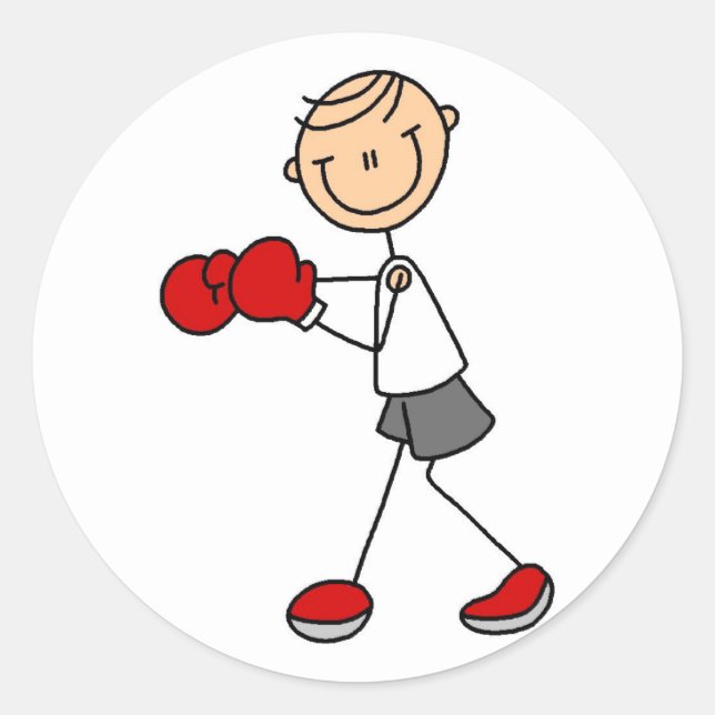 Stick Figure Boxing Sticker (Front)