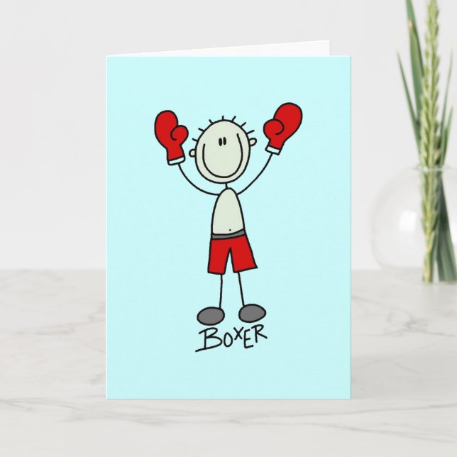 Stick Figure Boxing T-shirts and Gifts Card (Front)