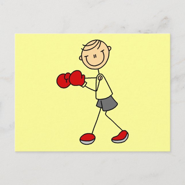 Stick Figure Boxing Tshirts and Gifts Postcard (Front)