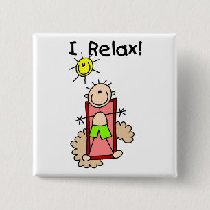 Stick Figure Boy I Relax 15 Cm Square Badge