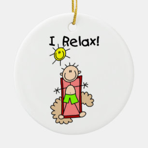 Stick Figure Boy I Relax Ceramic Tree Decoration