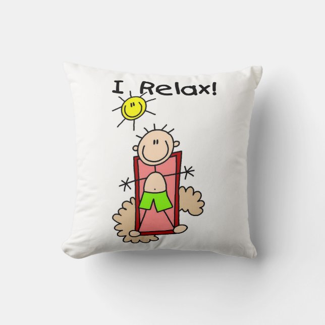 Stick Figure Boy I Relax Cushion (Front)