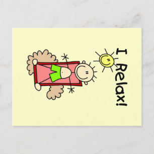 Stick Figure Boy I Relax Postcard