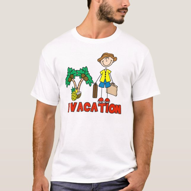 Stick Figure Boy I Vacation T-shirts (Front)
