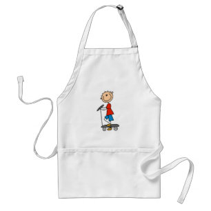 Stick Figure Boy on Scooter Standard Apron