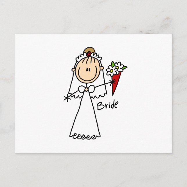 Stick Figure Bride T shirts and Gifts Postcard (Front)