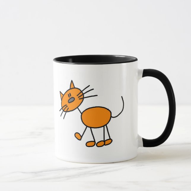 Stick Figure Cat T-shirts and Gifts Mug (Right)