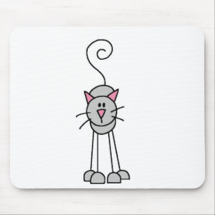 Stick Figure Cats Mousepad