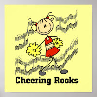 Stick Figure Cheering Rocks T-shirts and Gifts