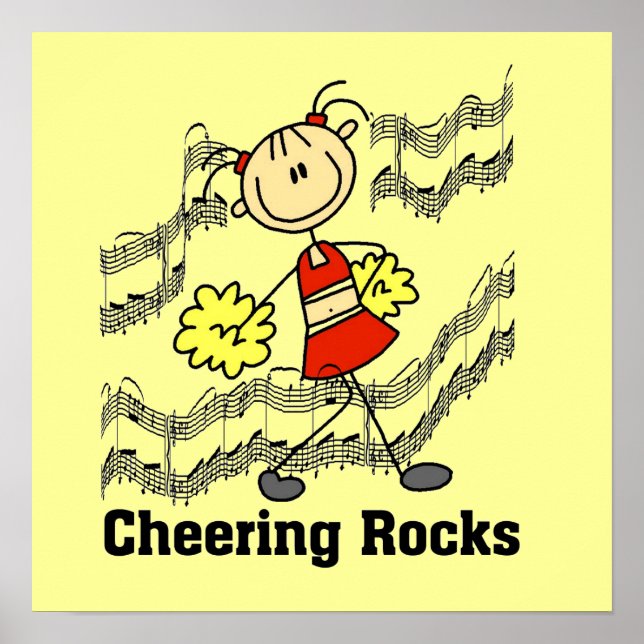 Stick Figure Cheering Rocks T-shirts and Gifts Poster (Front)
