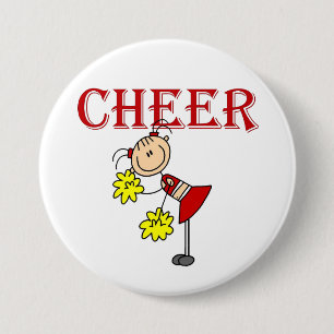 Stick Figure Cheerleader 7.5 Cm Round Badge