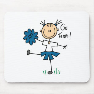 Stick Figure Cheerleader Go Team TShirts and Gifts Mouse Pad