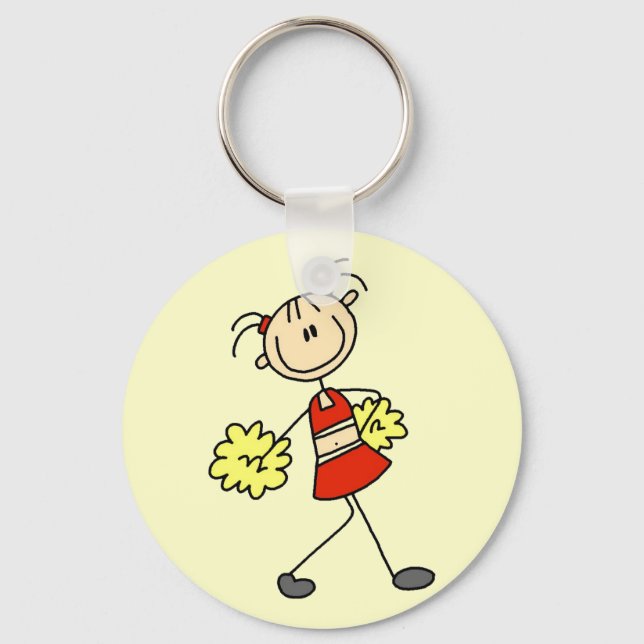 Stick Figure Cheerleading Tshirts and Gifts Key Ring (Front)