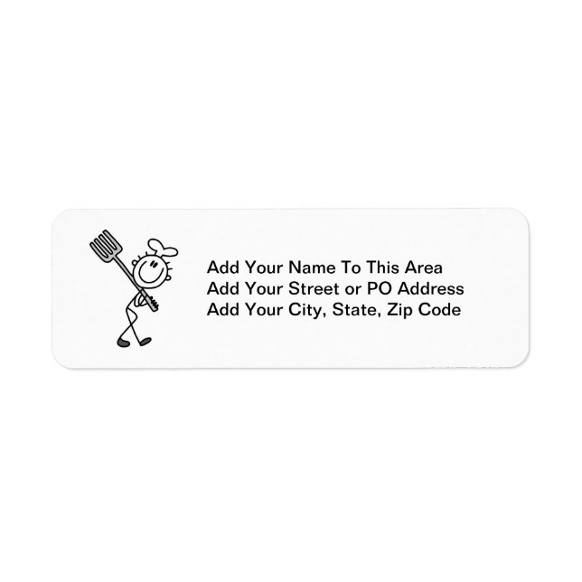 Stick Figure Chef With Fork (Front)