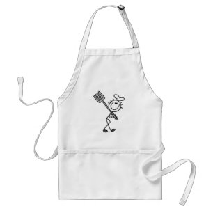 Stick Figure Chef With Fork Standard Apron