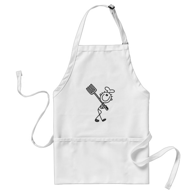 Stick Figure Chef With Fork Standard Apron (Front)