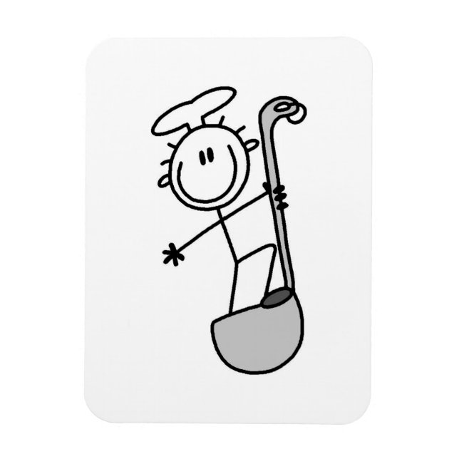 Stick Figure Chef With Ladle Magnet (Vertical)
