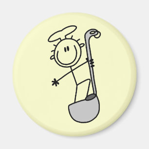 Stick Figure Chef With Ladle Magnet