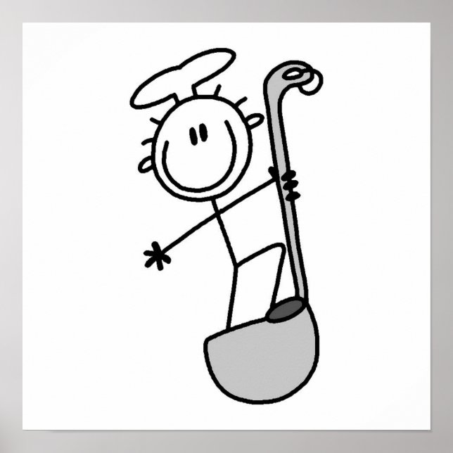 Stick Figure Chef With Ladle Poster (Front)
