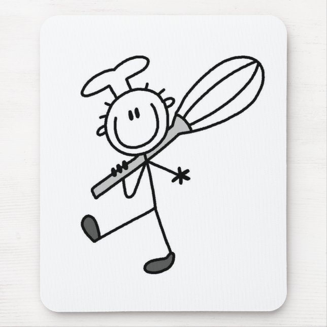 Stick Figure Chef with Whipper Mouse Pad (Front)