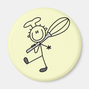 Stick Figure Chef With Whisk Magnet