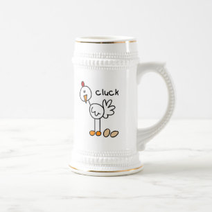 Stick Figure Chicken T-shirts and Gifts Beer Stein