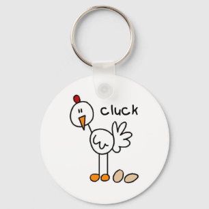Stick Figure Chicken T-shirts and Gifts Key Ring