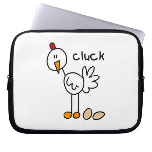 Stick Figure Chicken T-shirts and Gifts Laptop Sleeve