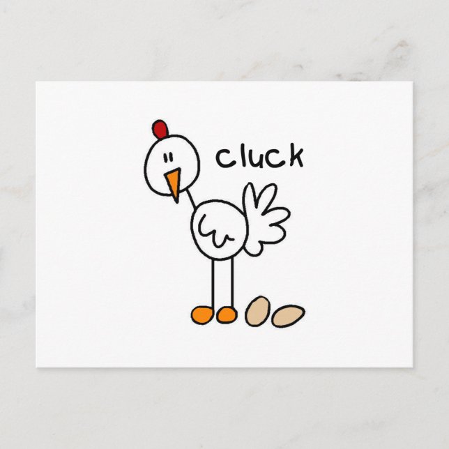 Stick Figure Chicken T-shirts and Gifts Postcard (Front)