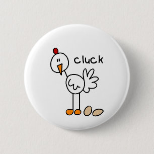 Stick Figure Chicken Tshirts and Gifts 6 Cm Round Badge