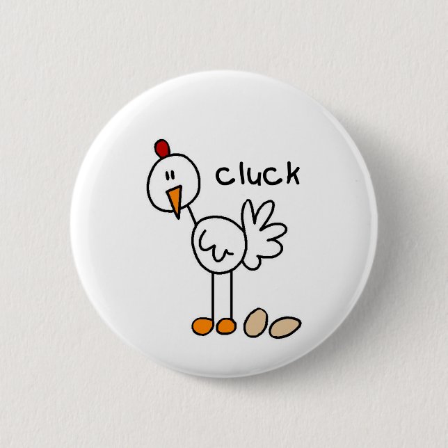Stick Figure Chicken Tshirts and Gifts 6 Cm Round Badge (Front)