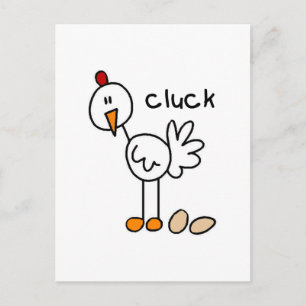 Stick Figure Chicken Tshirts and Gifts Postcard