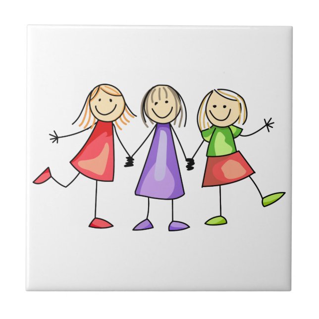 Stick Figure Children Tile (Front)
