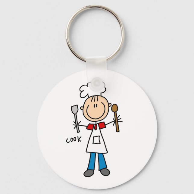 Stick Figure Cook Key Ring (Front)