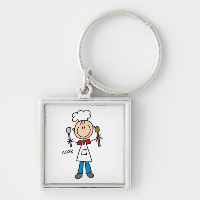 Stick Figure Cook Key Ring (Front)