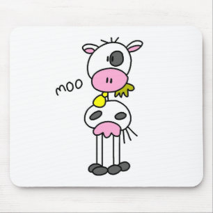 Stick Figure Cow T-shirts and GIfts Mouse Pad