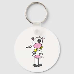 Stick Figure Cow Tshirts and Gifts Key Ring