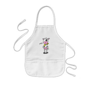 Stick Figure Cow Tshirts and Gifts Kids Apron