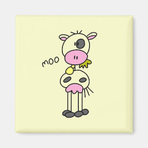 Stick Figure Cow Tshirts and Gifts Magnet