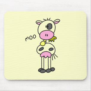 Stick Figure Cow Tshirts and Gifts Mouse Pad