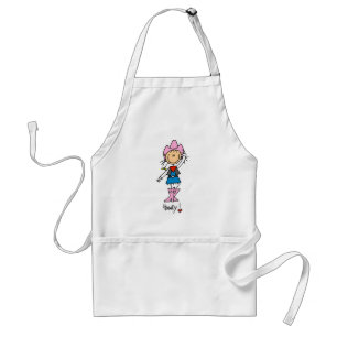 Stick Figure Cowgirl in Pink Hat/Boots Apron