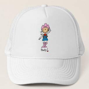 Stick Figure Cowgirl in Pink Hat/Boots Hat