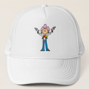 Stick Figure Cowgirl Sheriff Tshirts Trucker Hat