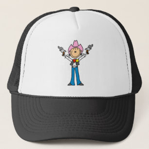 Stick Figure Cowgirl Sheriff Tshirts Trucker Hat