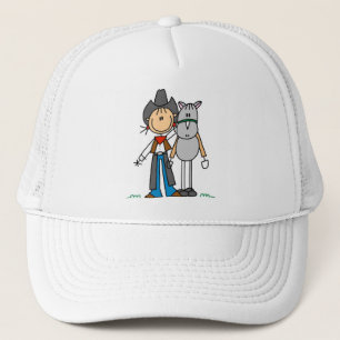 Stick Figure Cowgirl with Horse Hat
