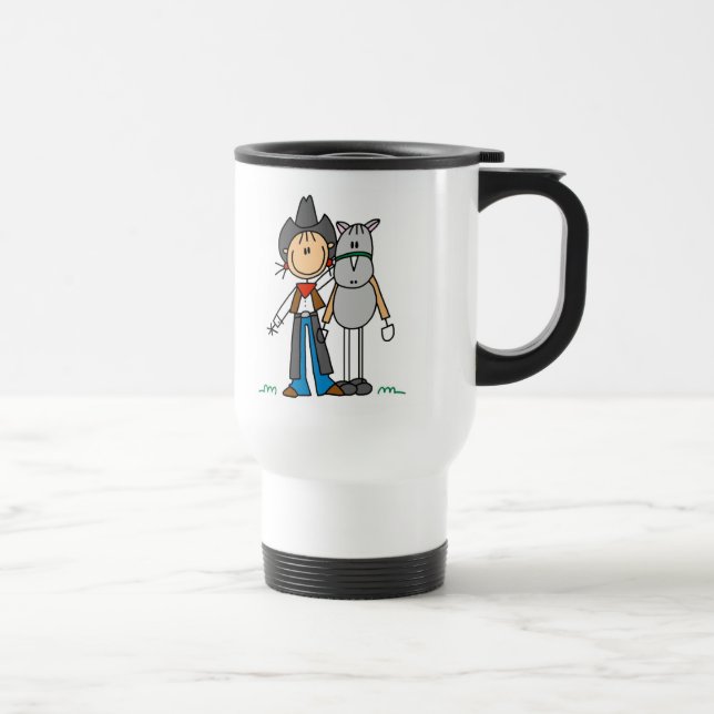 Stick Figure Cowgirl with Horse Mug (Right)