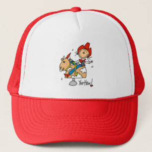 Stick Figure Cowgirl Yee Haw Hat